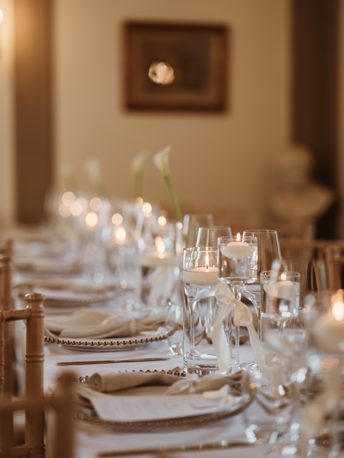 Elegant candle-lit tablescape